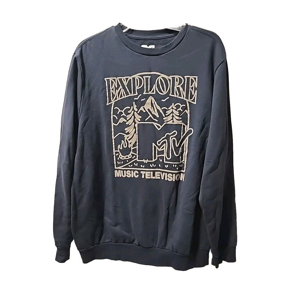 MTV Pullover Long Sleeve Crew Sweatshirt Unisex Size Large Excellent Condition
